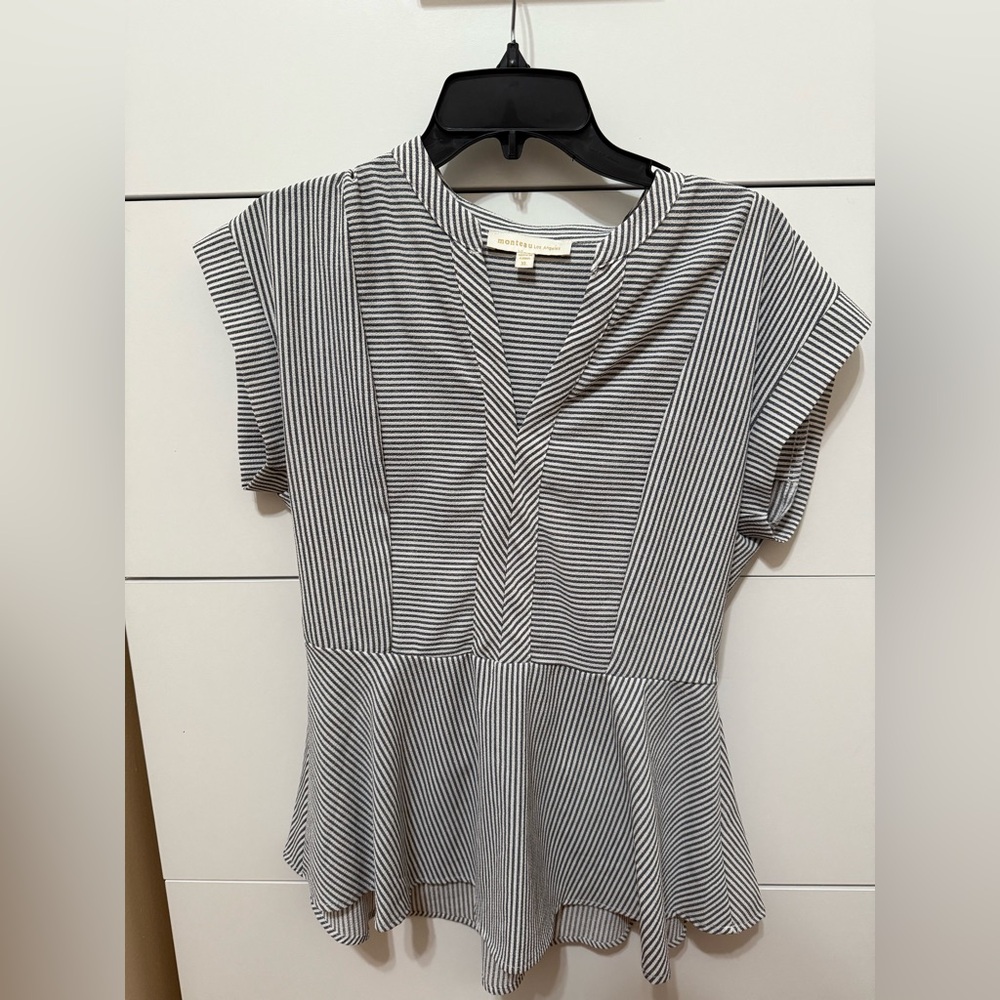 Striped Navy and White Women's Top